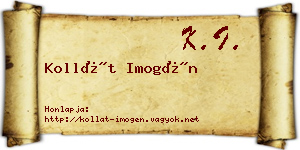 Kollát Imogén névjegykártya